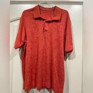 Johnston & Murphy Mens Polo Short Sleeve large hawaian pattern orange